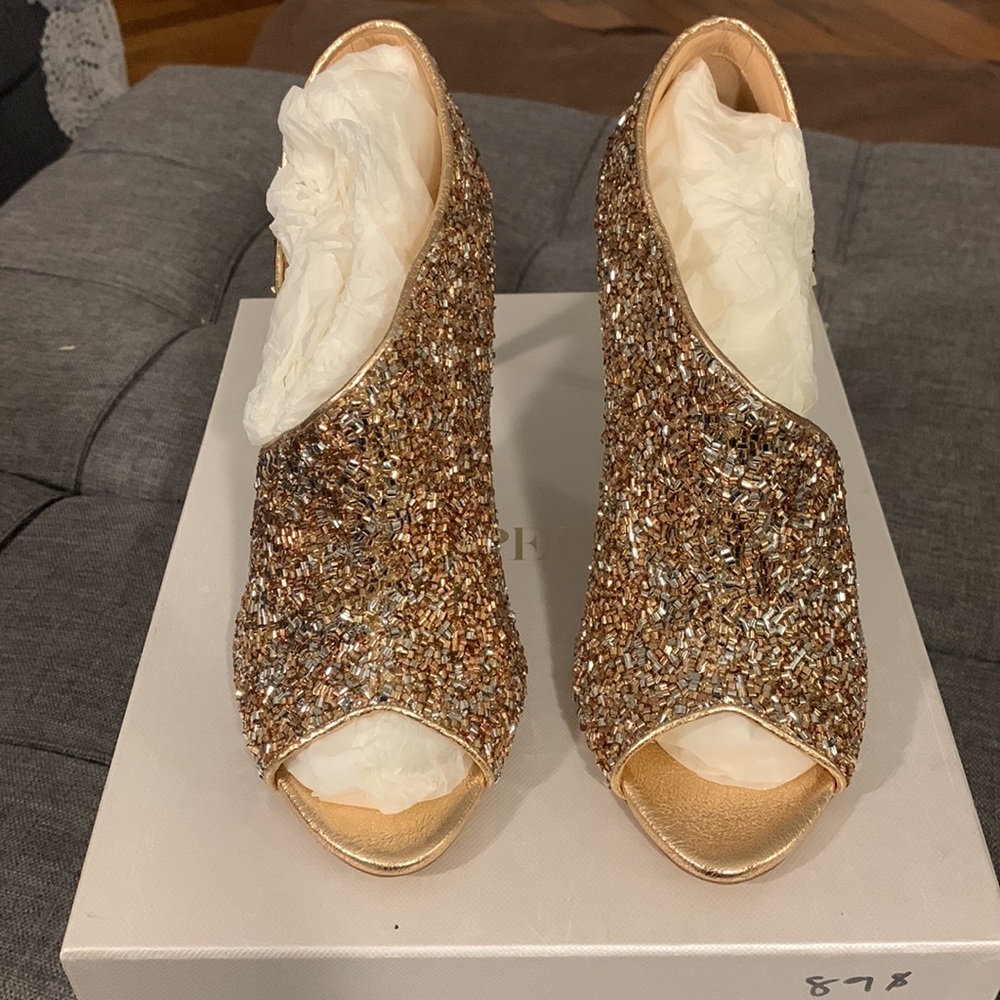 La Perla Gold and Silver Metallic Heels - Picture 2 of 7